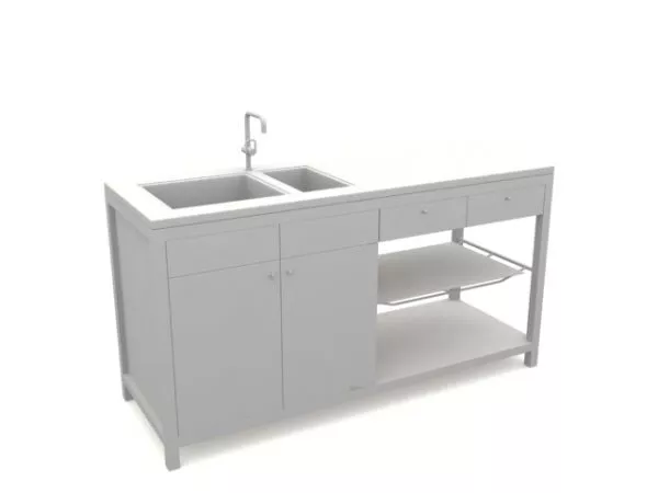 Simple Kitchen Sink Base Cabinet 3d model Simple Kitchen Sink Base Cabinet 3d model