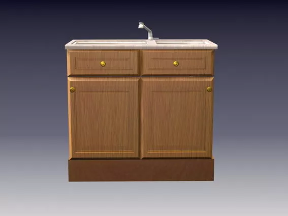 Stone Kitchen Sink 3d model