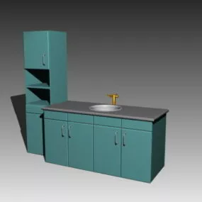 Kitchen Simple Sink Cabinet 3d model