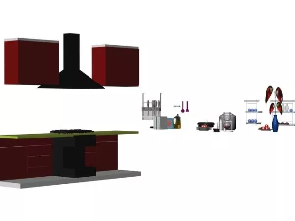 Utensil Set On Table 3d model