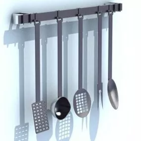 Kitchen Stainless Steel Utensils Rack 3d model