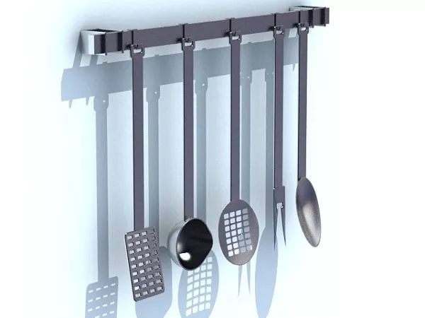 Kitchen Stainless Steel Utensils Rack 3d model Kitchen Stainless Steel Utensils Rack 3d model