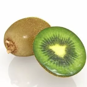 Fruit Kiwifruit With Cross Section 3d model