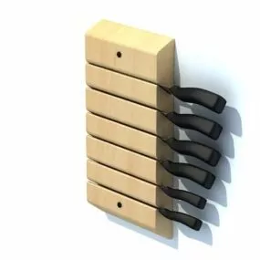 Wood Knife Holders For Kitchen 3d model