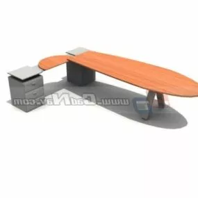 L Shape Office Desk Furniture 3d model