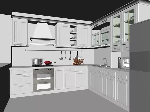 L Kitchen Modern Layout Design 3d model L Kitchen Modern Layout Design 3d model