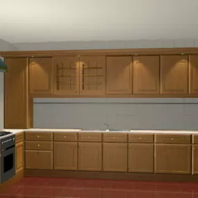 L Shape Apartment Kitchen Design 3d model