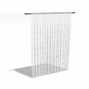 White Lace Sheer Curtain 3d model