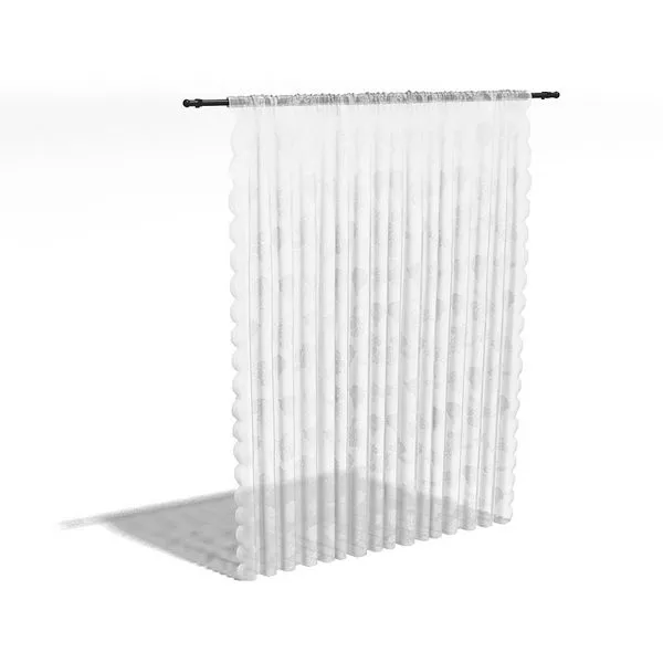 White Lace Sheer Curtain 3d model White Lace Sheer Curtain 3d model
