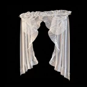 Lace Valance Windows Curtain 3d model