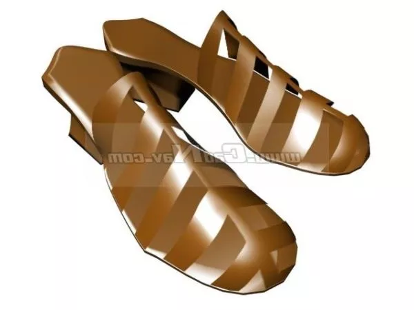 Red Platform High Heel Shoes 3d model