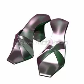 Lady Fashion Slipper Sandal 3d model