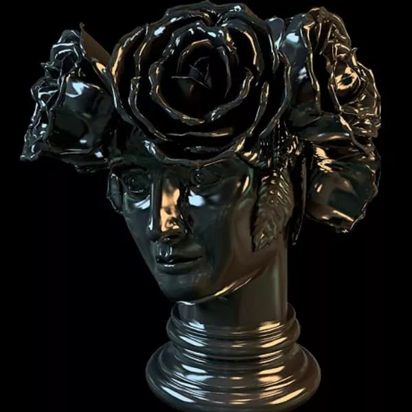 Lady Head Bronze Vase 3d model Lady Head Bronze Vase 3d model