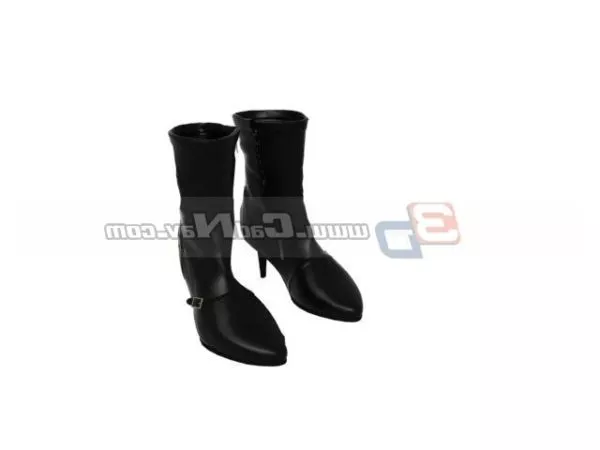 Lady Black High Heel Boots 3d model Lady Black High Heel Boots 3d model