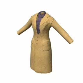 Lady’s Winter Coat Scarf Outwear 3d model