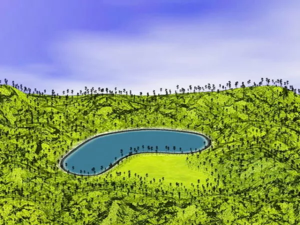 Sunset Lake Scene 3d model