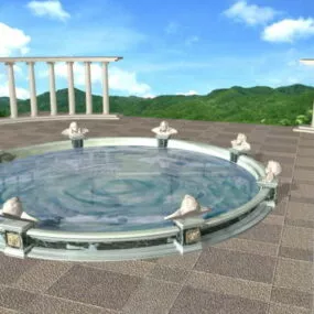 Square Landscape Architecture Design 3d model