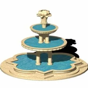 Western Landscape Water Fountain 3d model