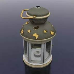 Antique Lantern Candle Holder 3d model