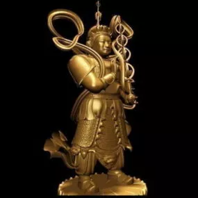 Gold Statue Buddha Figure 3d model