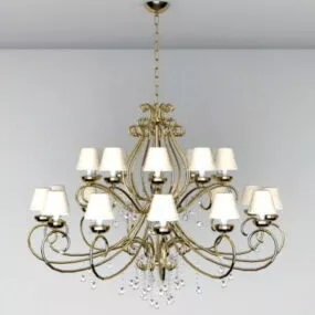 Living Room Large Chandelier Lighting 3d model