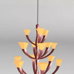 Large Rustic Ceiling Chandelier 3d model