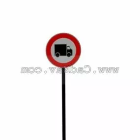 Large Vehicle Lane Road Signs 3d model