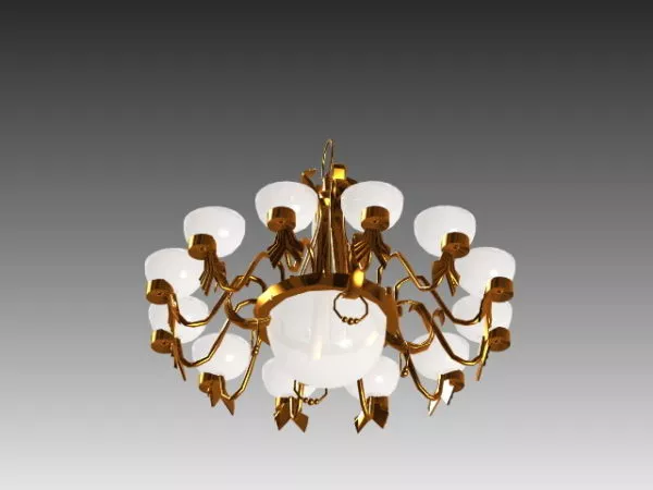 Living Room Large Brass Chandelier 3d model Living Room Large Brass Chandelier 3d model