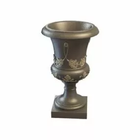 Vintage Garden Brass Urn 3d model