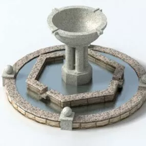 Landscape Natural Stone Fountain 3d model