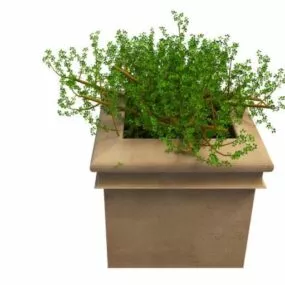 Outdoor Stone Garden Planter 3d model