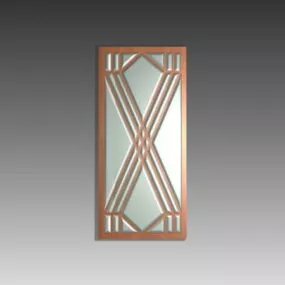 Leaded Style Old Glass Door Insert 3d model