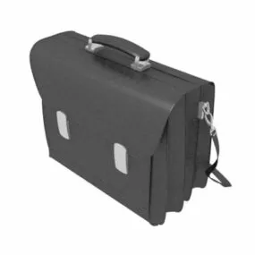 Black Leather Laptop Briefcase 3d model