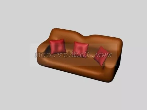 Furniture Leather Sofa And Cushion 3d model Furniture Leather Sofa And Cushion 3d model