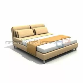 Leather Upholstered Bed Furniture 3d model