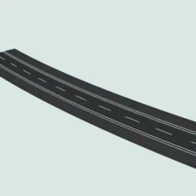 Modular Street Left 15 Curved Road 3d model