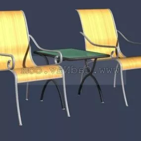 Garden Leisure Chairs And Table 3d model