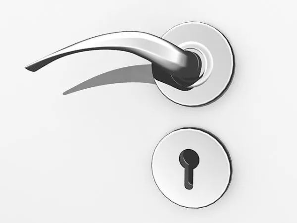 Old Brass Door Handle 3d model
