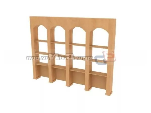 Library Wood Bookshelf Furniture 3d model Library Wood Bookshelf Furniture 3d model
