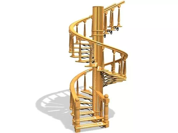 Library Wooden Staircase 3d model Library Wooden Staircase 3d model