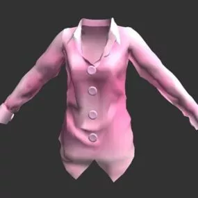 Light Pink Blouse Women Fashion 3d model
