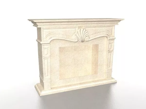 Elegant Classic Marble Fireplace 3d model