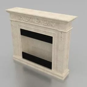 Stone Gas Fireplace Decoration 3d model