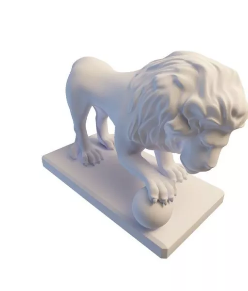 Lion Statue Laying Pose 3d model