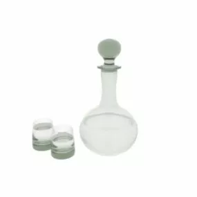 Liquor Bottle And Glasses 3d model