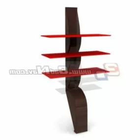 Living Room Bookshelf Furniture 3d model
