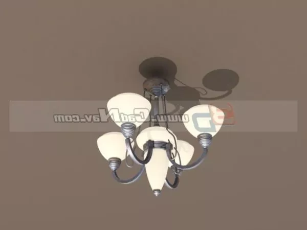 Small Pendant Lamp With Black Shade 3d model