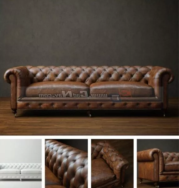 Home Chesterfield Loveseat Sofa 3d model Home Chesterfield Loveseat Sofa 3d model
