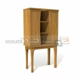 Living Room Antique Wooden Display Cabinet 3d model