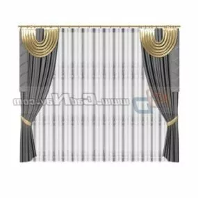 Living Room Window Curtain 3d model